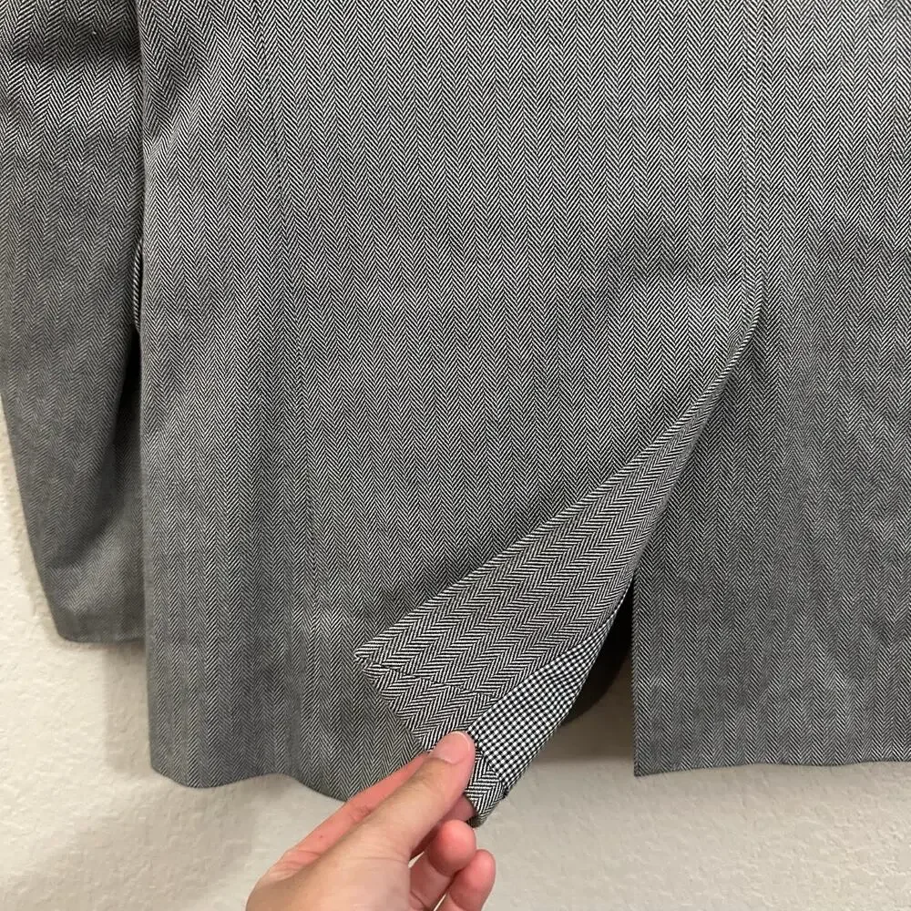 BANANA REPUBLIC Blazer Mens 40R Gray Herringbone Tailored Fit Preppy Business